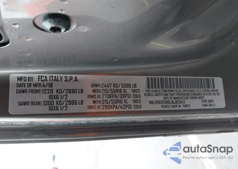 2018 Ram Promaster City Tradesman from USA, damaged, VIN ZFBERFAB6J6J65843